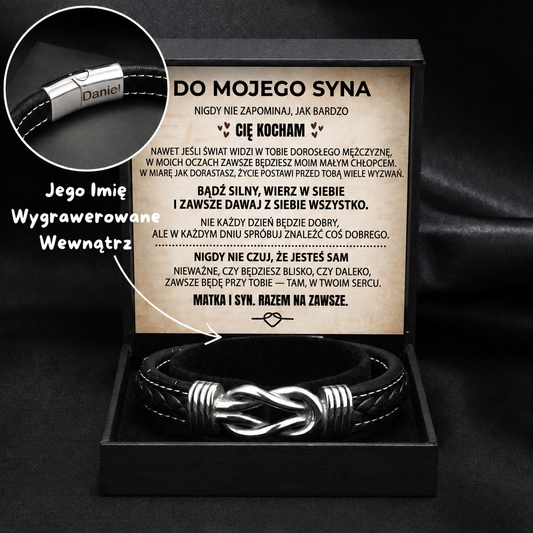 „Grawerowana bransoletka ‚Dla mojego syna‘“