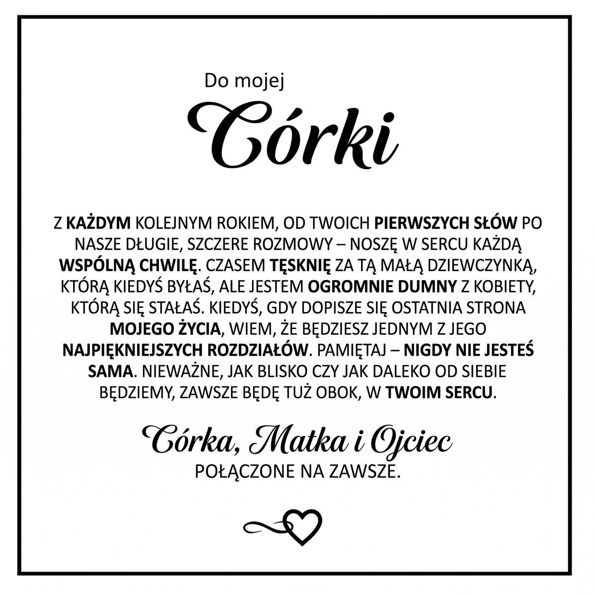 Bransoletka „Do mojej Córki” – połączone na zawsze