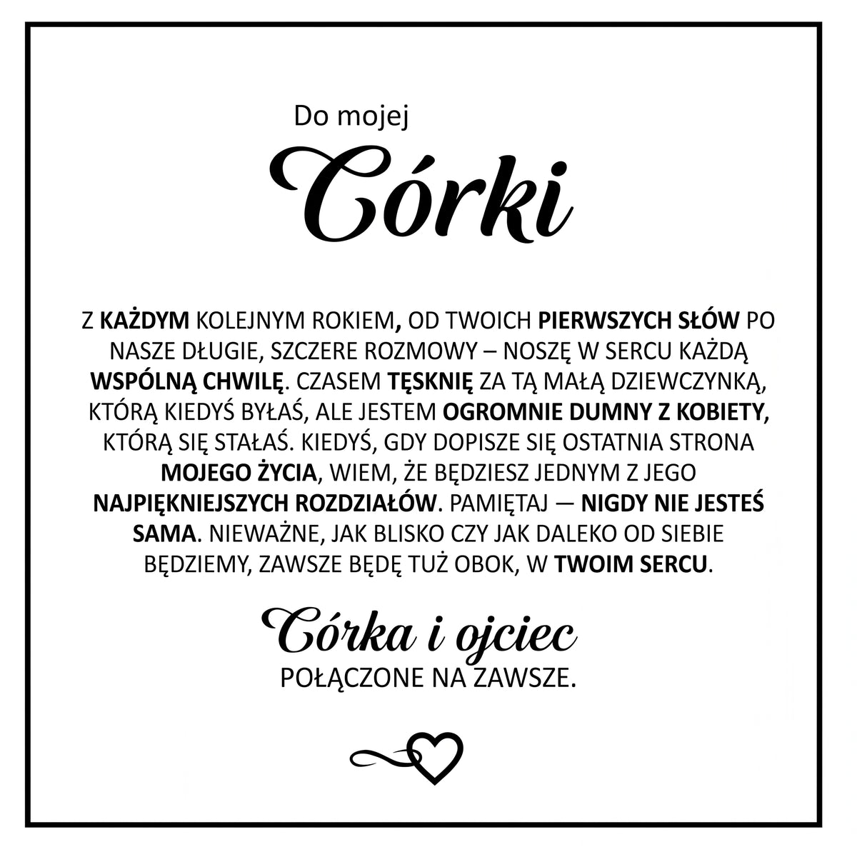 Bransoletka „Do mojej Córki” – połączone na zawsze