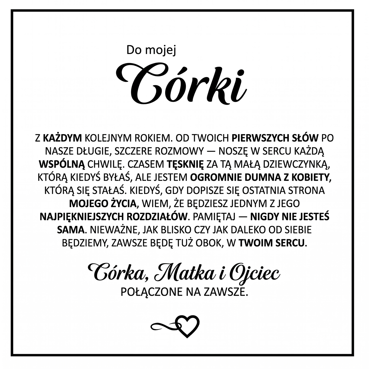 Bransoletka "Dla Mojej Córki" — Razem na Zawsze