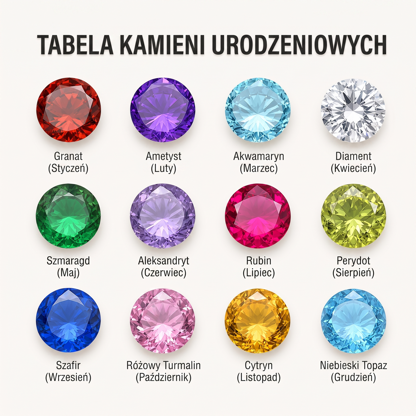 Bransoletka Splecione Kamienie Urodzeniowe